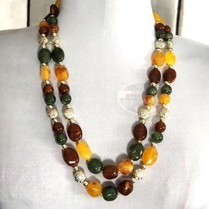 Vintage Double Strand Beaded Necklace